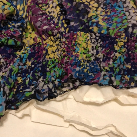 Size XL blue/yellow multi crop top by Cotton Expre - Picture 4 of 6